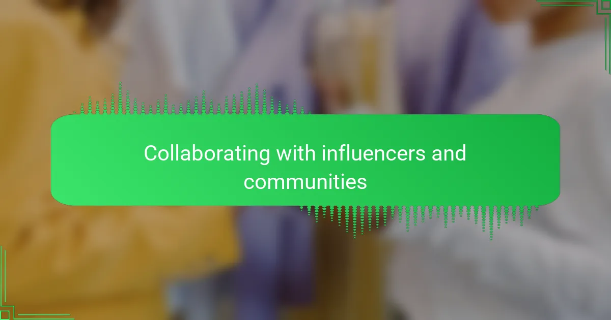 Collaborating with influencers and communities