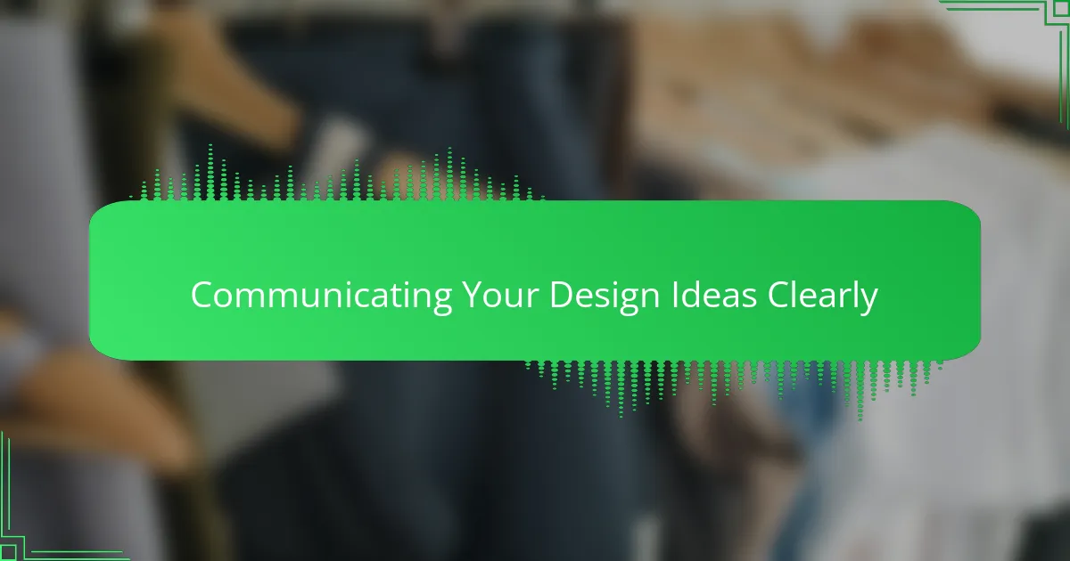 Communicating Your Design Ideas Clearly