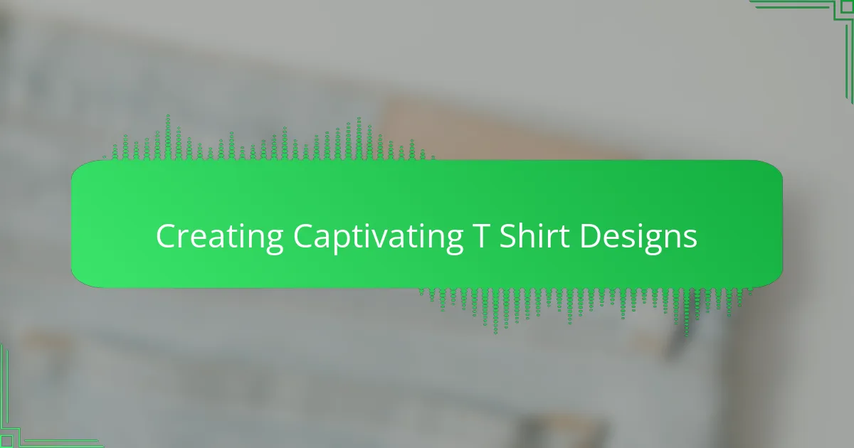 Creating Captivating T Shirt Designs