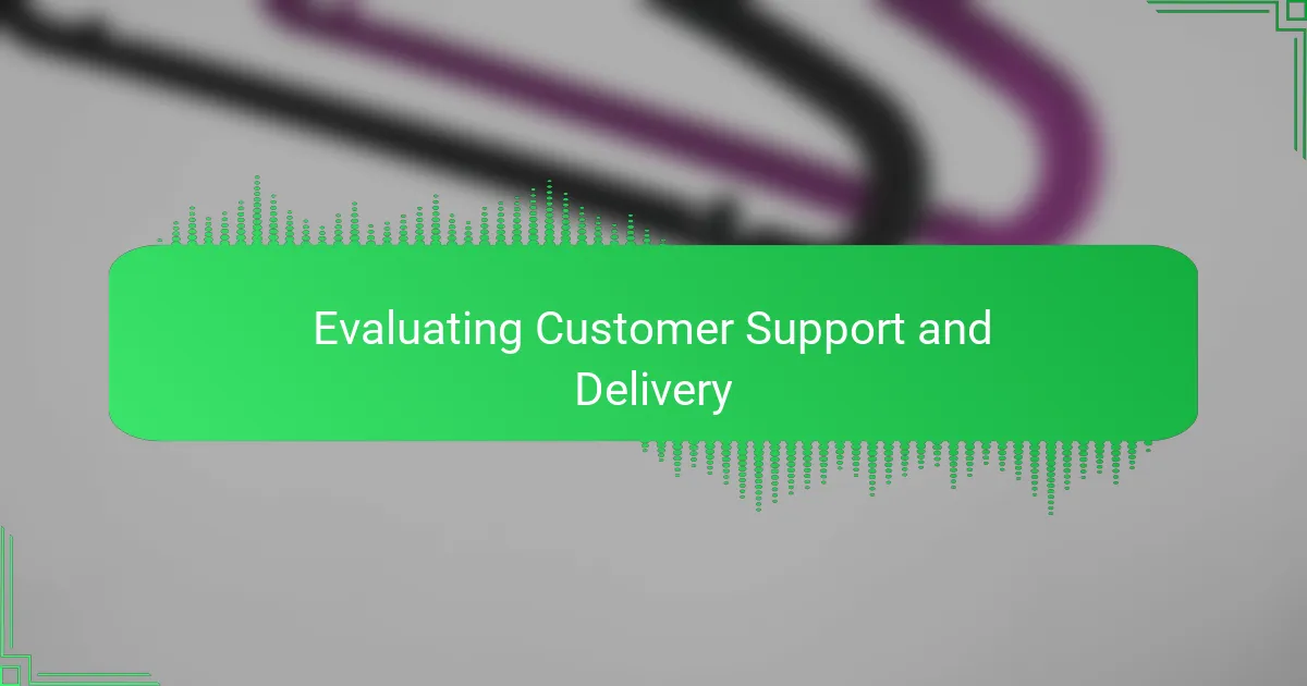 Evaluating Customer Support and Delivery