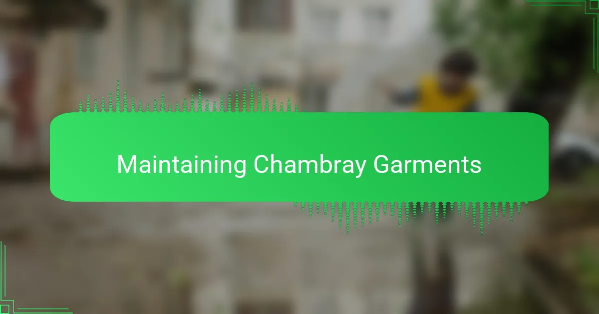 Maintaining Chambray Garments