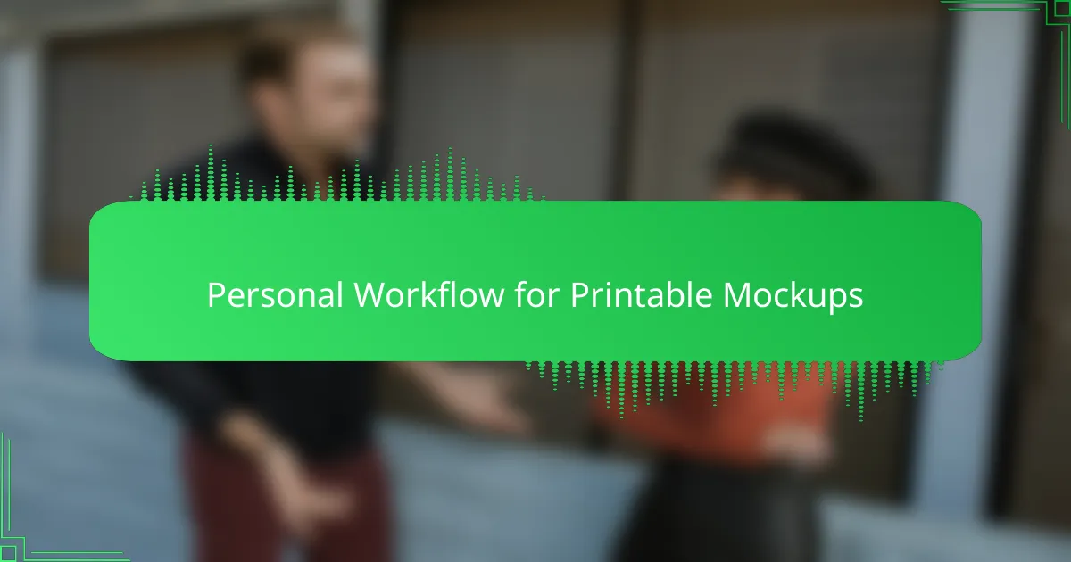Personal Workflow for Printable Mockups