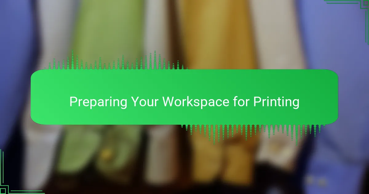 Preparing Your Workspace for Printing