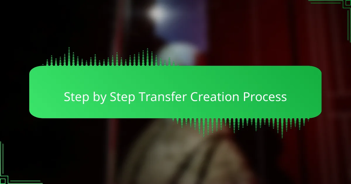 Step by Step Transfer Creation Process