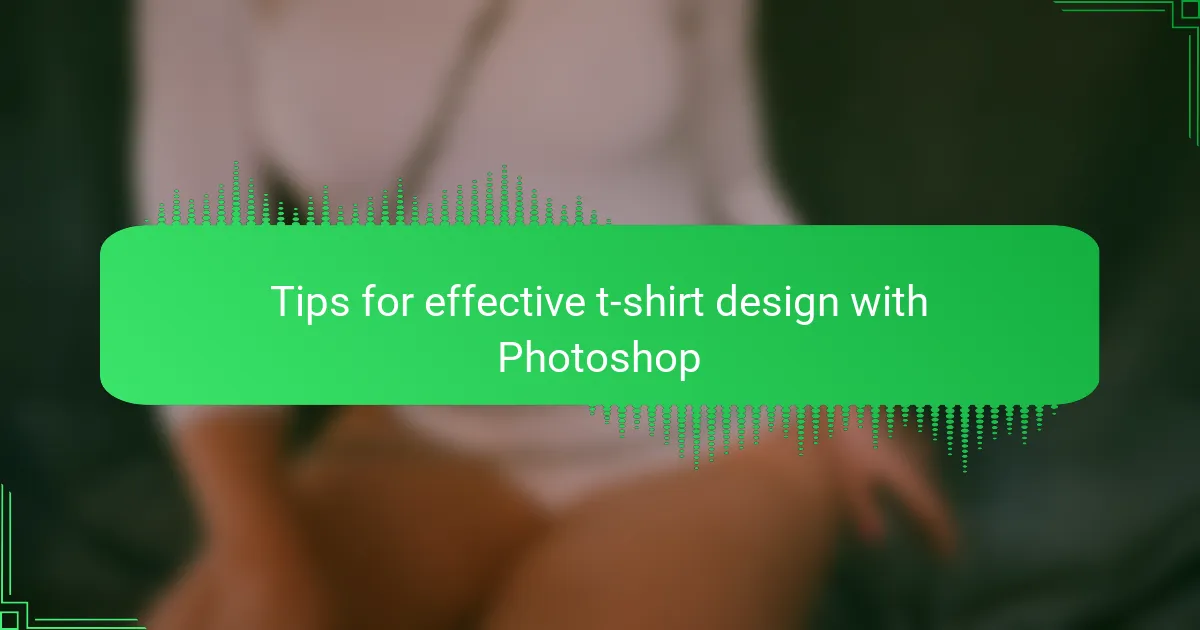 Tips for effective t-shirt design with Photoshop