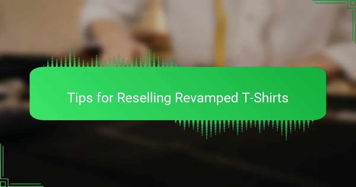 Tips for Reselling Revamped T-Shirts